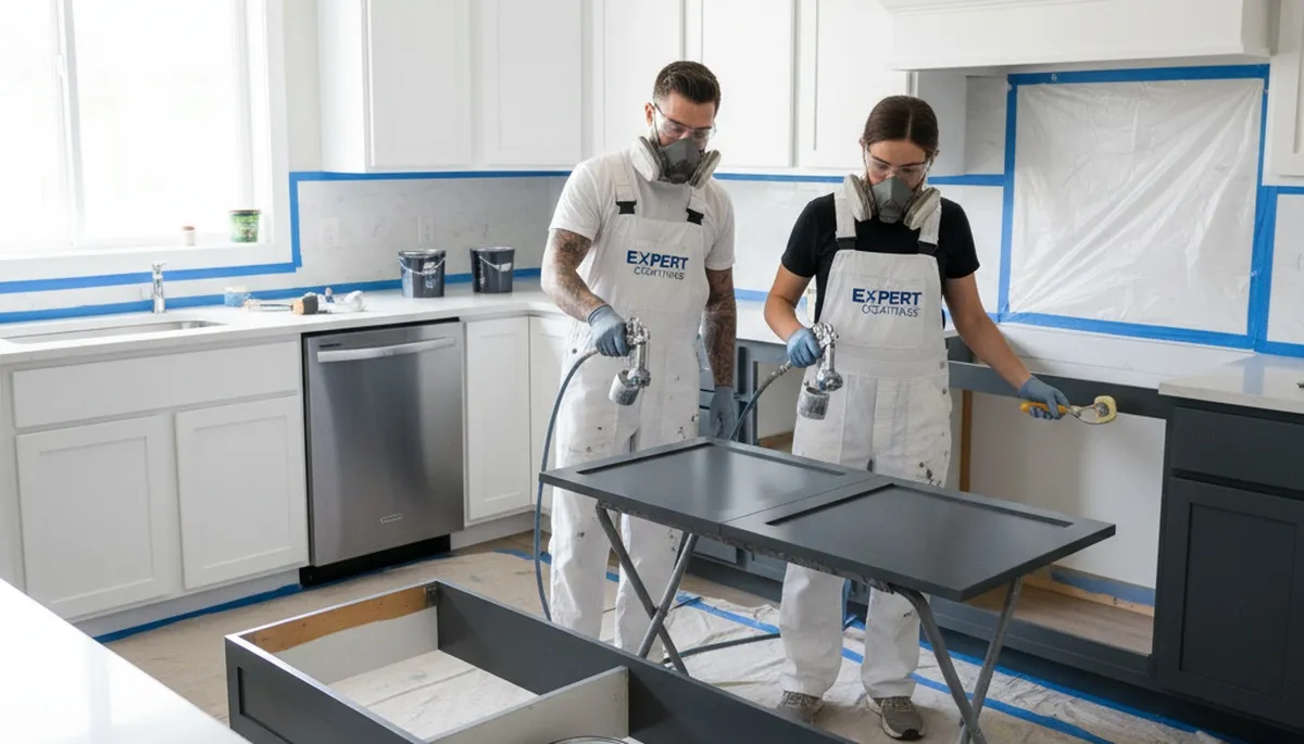 Cabinet painting in Fresno, CA for durable, fresh kitchen finishes built for Central Valley homes