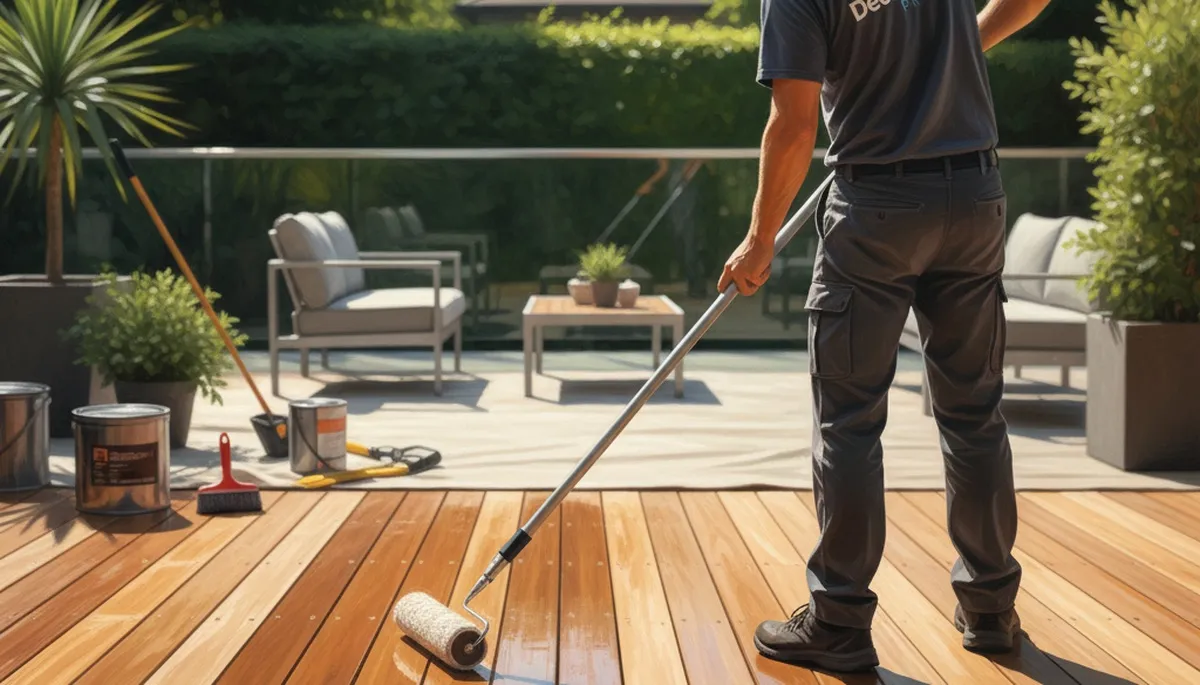Deck sealing service in Fresno, CA protecting wood from sun, heat, and weather damage