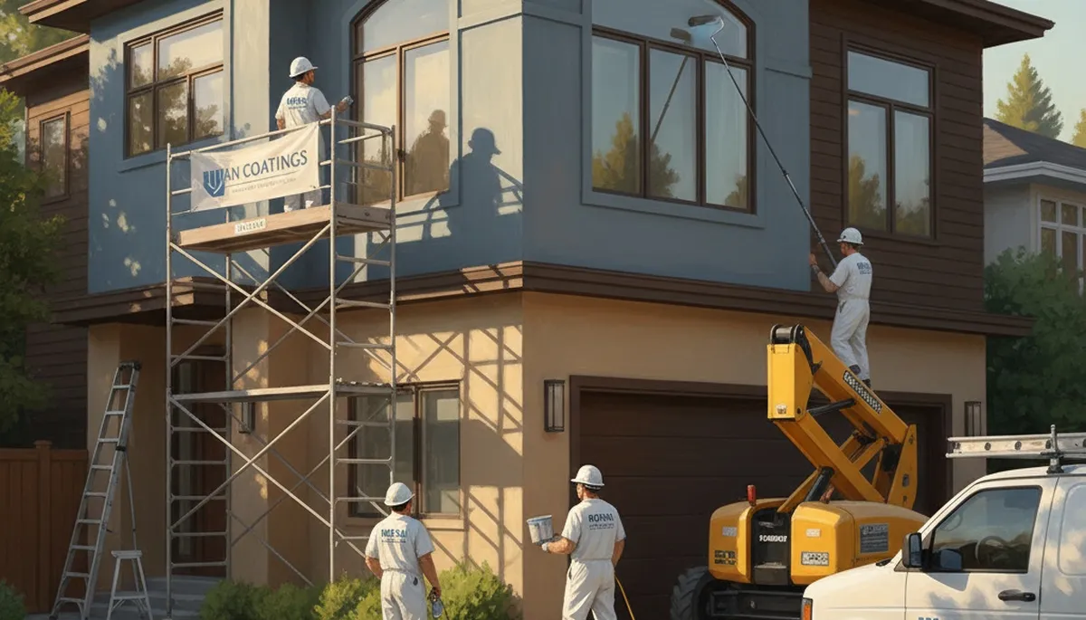 Fresno, CA exterior house painters applying durable weather-resistant paint to a home