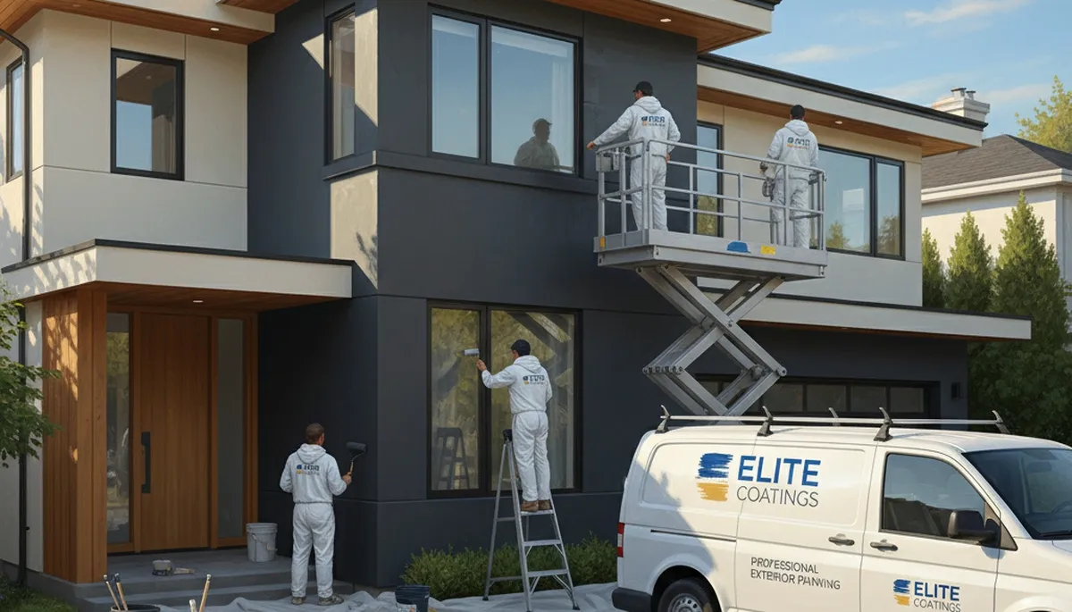 Fresno, CA exterior house painting team applying durable finish to protect and refresh a home