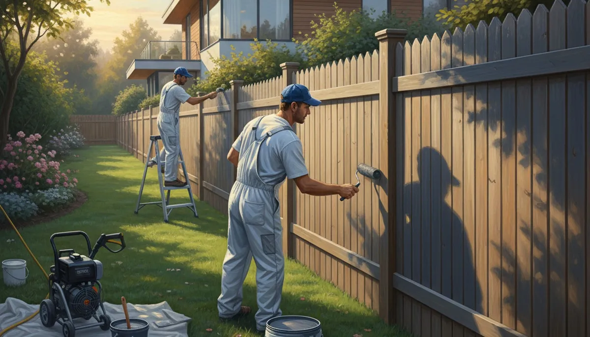 Fence painting service in Fresno, CA for wood fences with durable weather-resistant finish