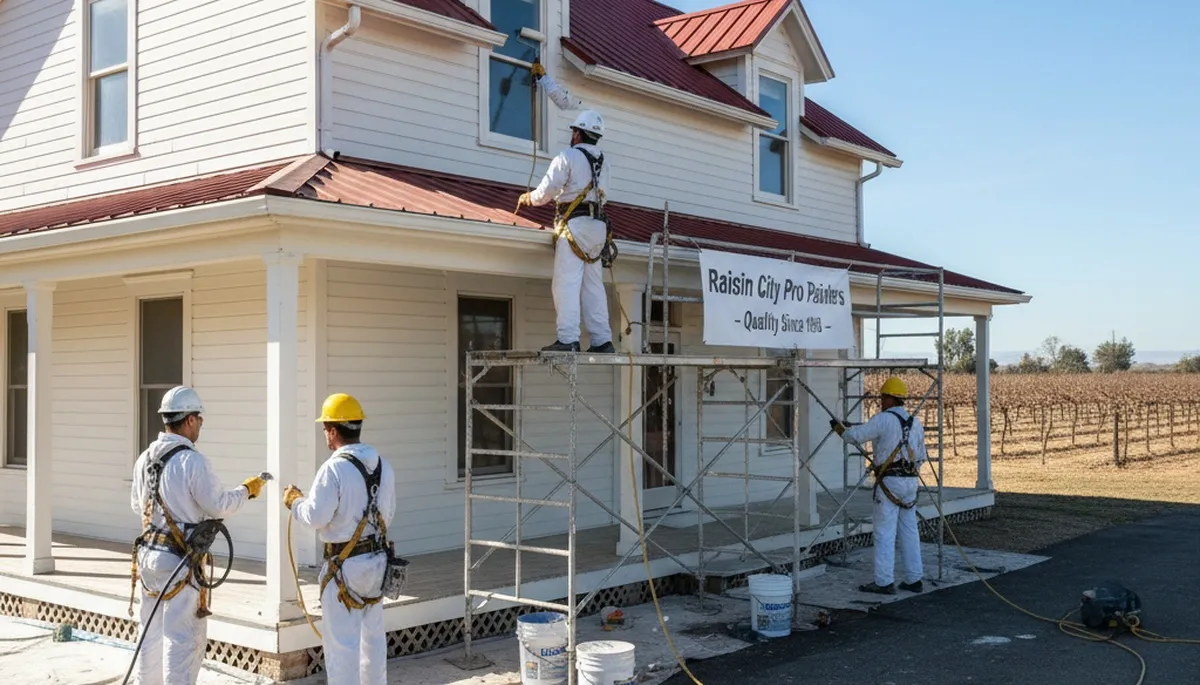 Professional Fresno, CA painting contractor on a residential exterior paint project
